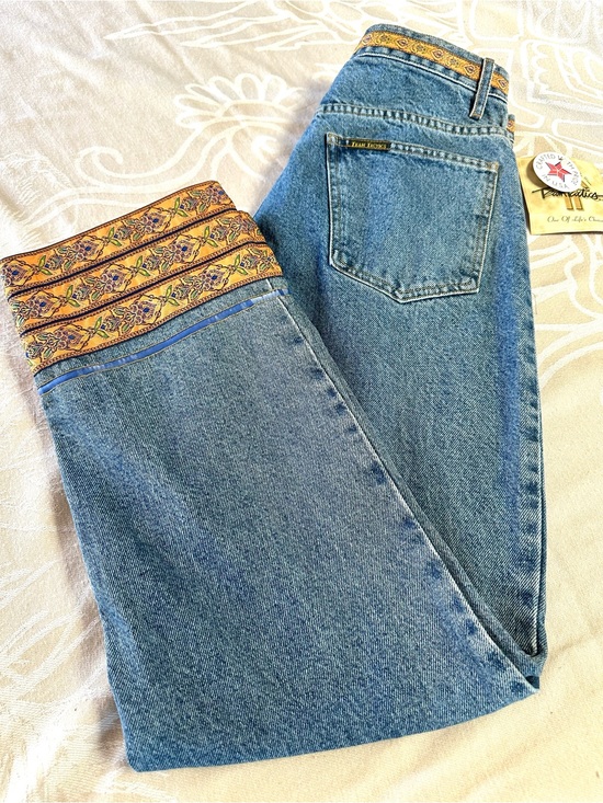 Team Tactics Denim - Vintage Team Tactics USA NWT High Rise Button Fly Jeans Boho Trim Size 10